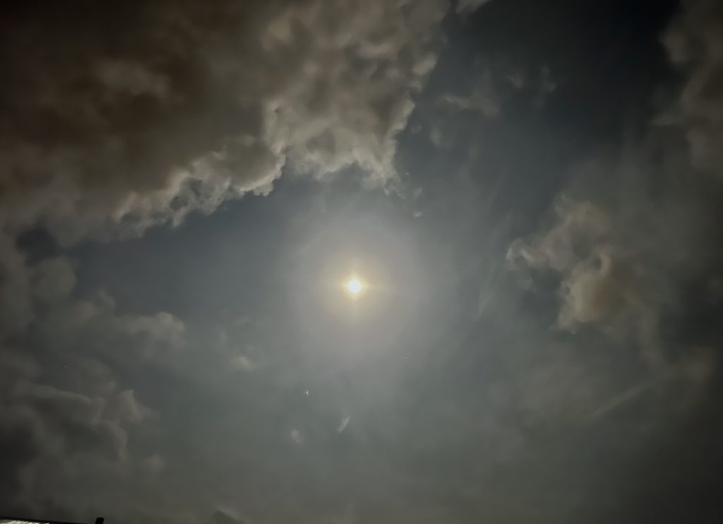 The moon as seen from Matt's yard last night.